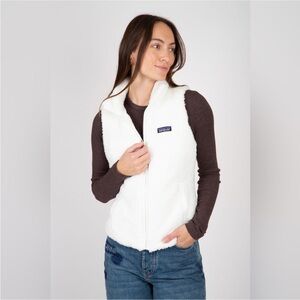 Patagonia Los Gatos Fleece Vest Birch White Zip Front Size M